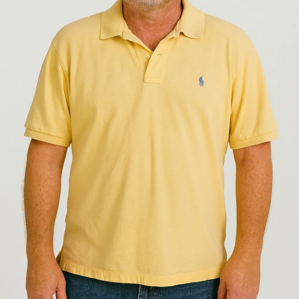 Polo By Ralph Lauren Yellow Mens Spring Golf Preppy Polo Sz Lg